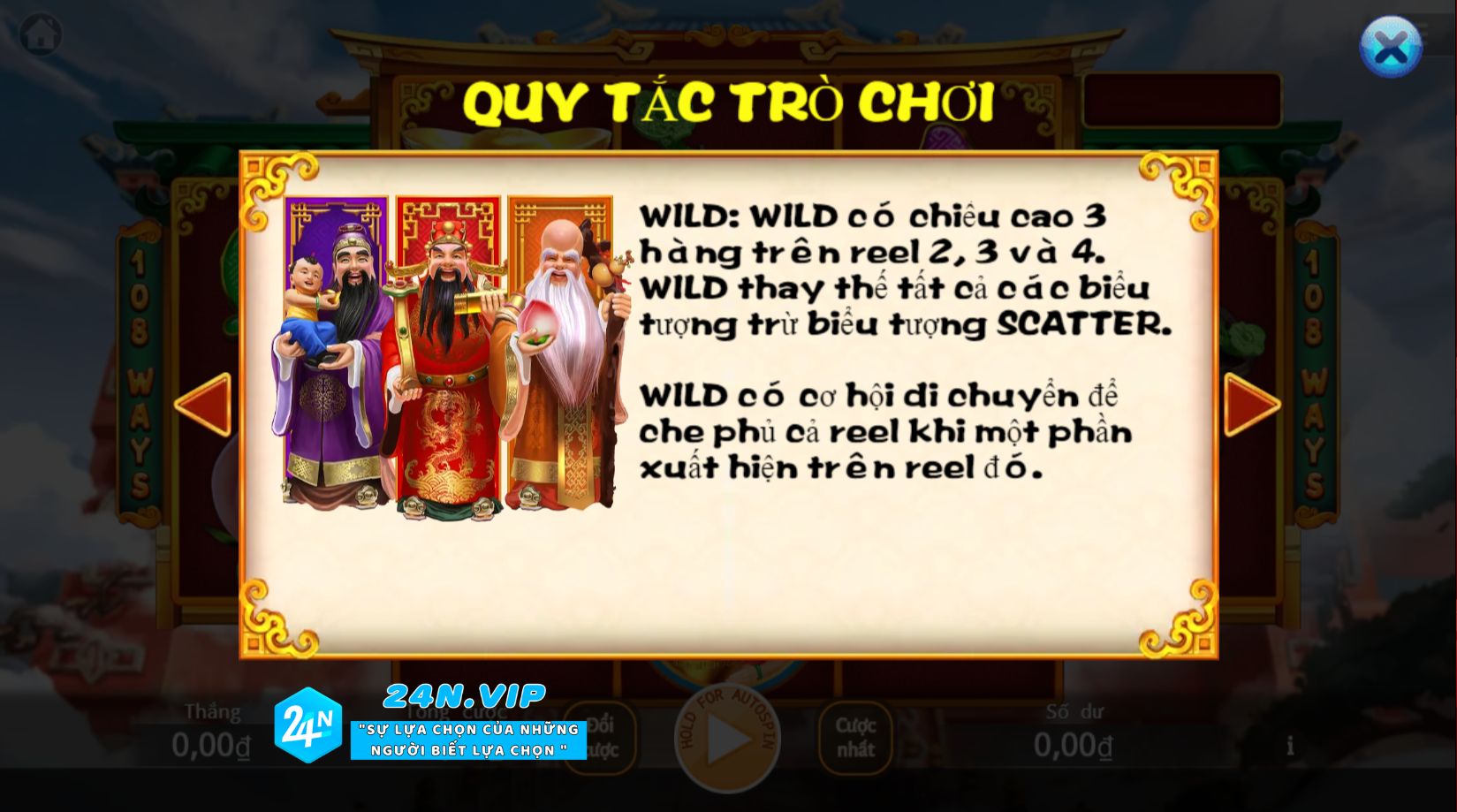 Biểu Tượng Wild và Tính Năng Di Chuyển trong Slot Fu Lu Shou tại Nhà Cái 24N